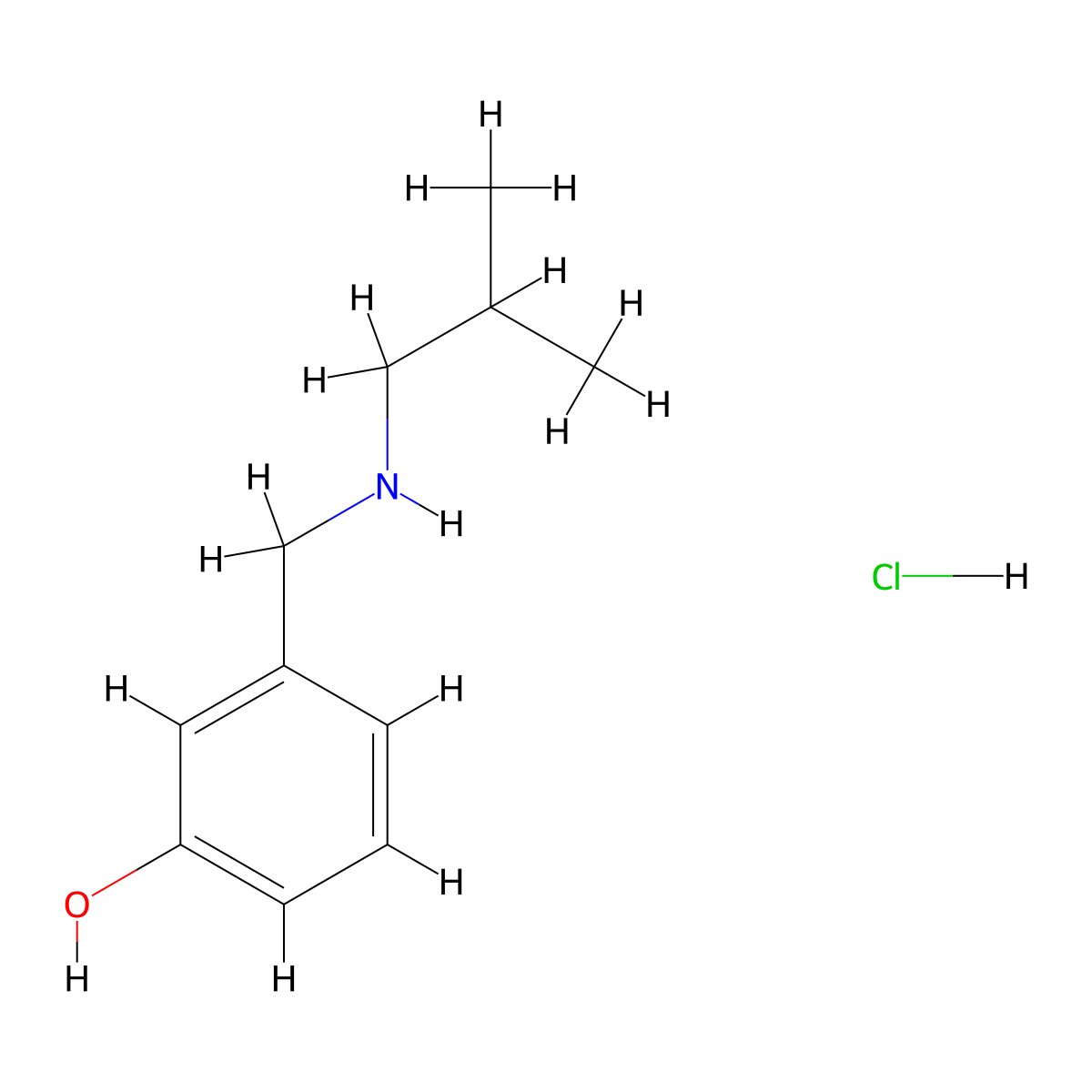 3-{[(2-Methylpropyl)amino]methyl}phenol hydrochloride molecular structure, CAS 1240570-11-9
