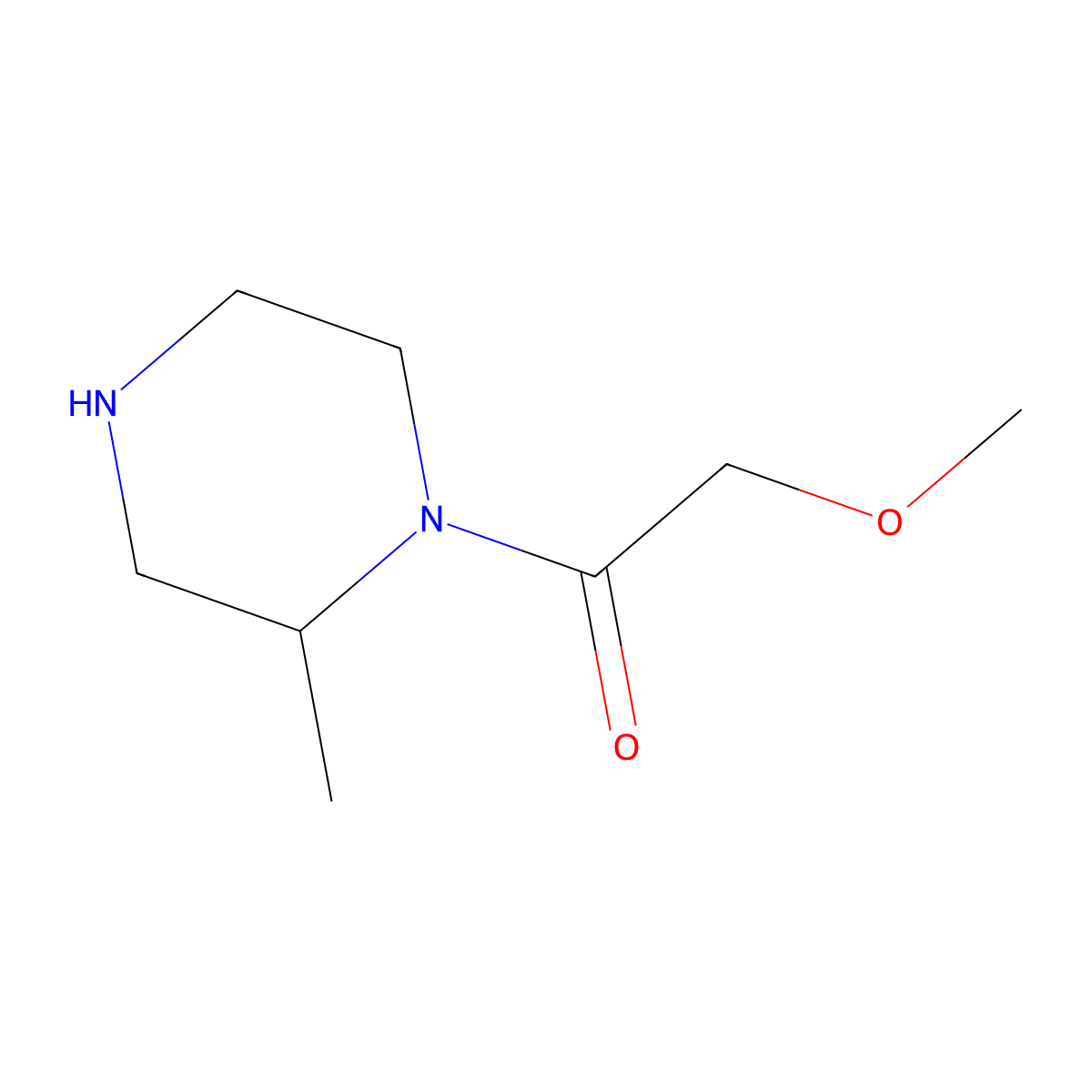 2-Methoxy-1-(2-methylpiperazin-1-yl)ethan-1-one molecular structure, CAS 1240570-21-1