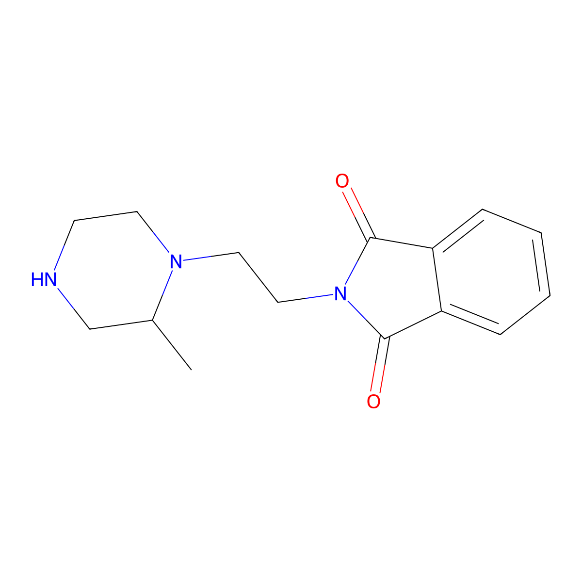 2-[2-(2-Methylpiperazin-1-yl)ethyl]-2,3-dihydro-1H-isoindole-1,3-dione molecular structure, CAS 1240570-23-3