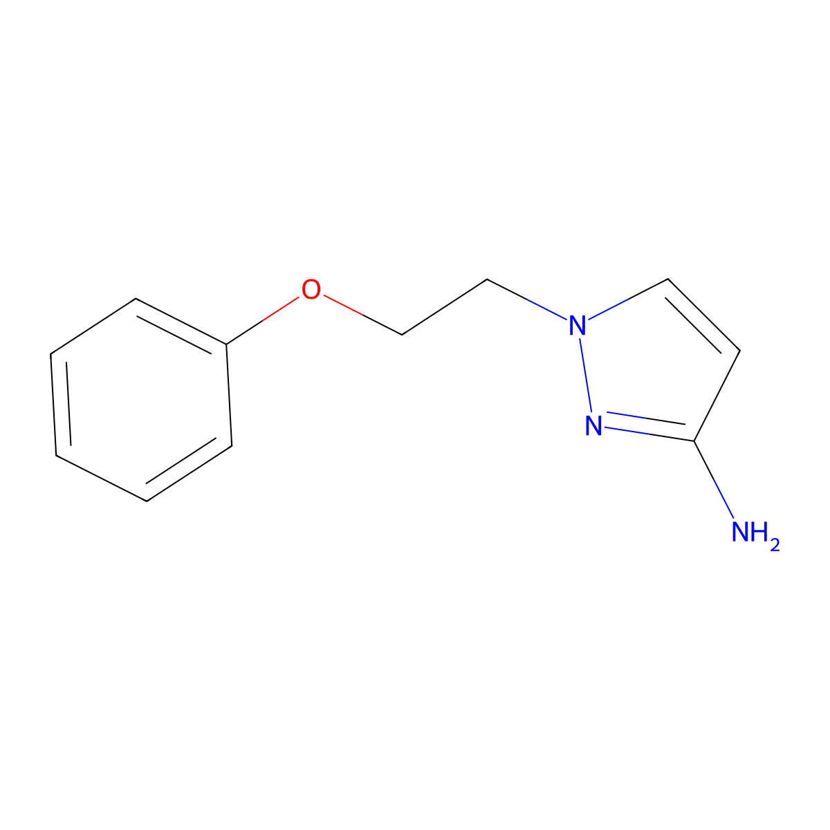 1-(2-Phenoxyethyl)-1H-pyrazol-3-amine molecular structure, CAS 1240570-31-3