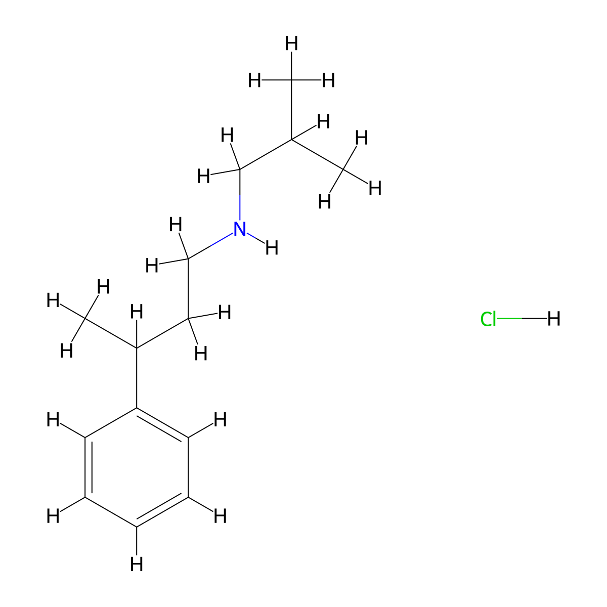 (2-Methylpropyl)(3-phenylbutyl)amine hydrochloride molecular structure, CAS 1240570-34-6