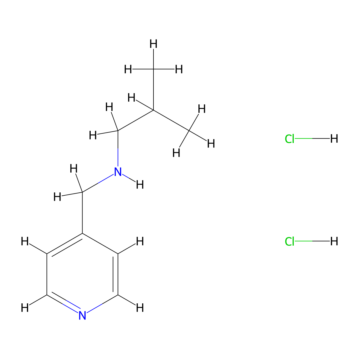 2-Methyl-N-(pyridin-4-ylmethyl)propan-1-amine dihydrochloride molecular structure, CAS 1240570-43-7