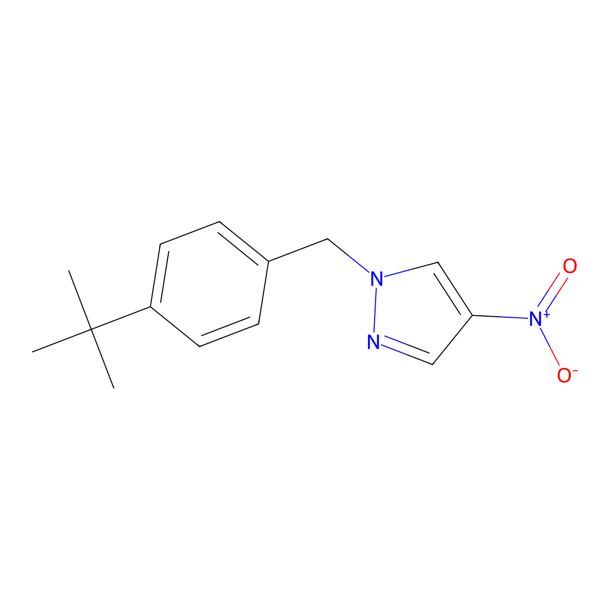 1-[(4-tert-Butylphenyl)methyl]-4-nitro-1H-pyrazole molecular structure, CAS 1240570-45-9