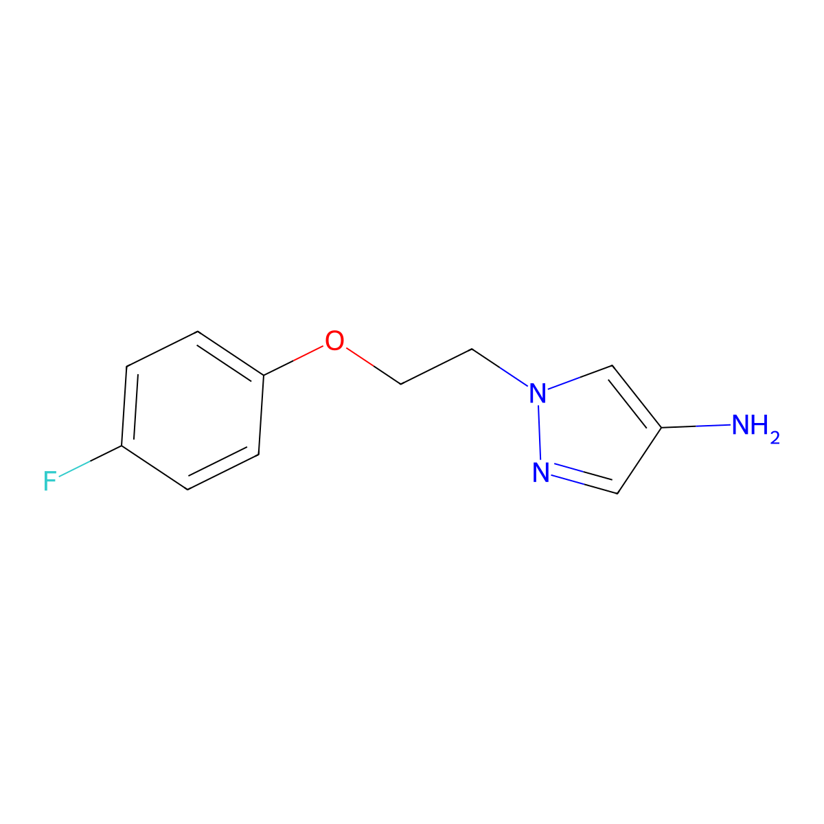 1-[2-(4-Fluorophenoxy)ethyl]-1H-pyrazol-4-amine molecular structure, CAS 1240570-48-2