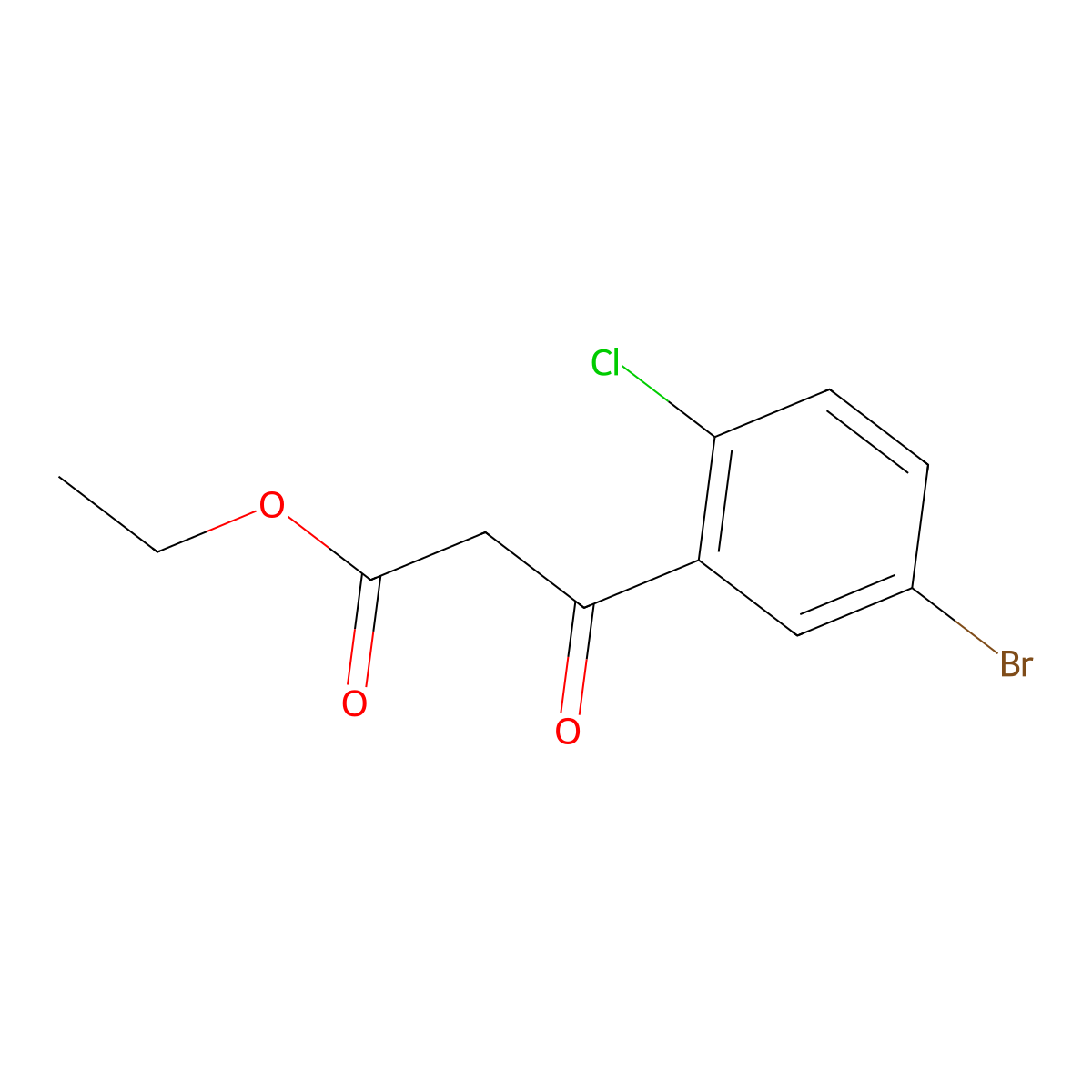 Ethyl 3-(5-bromo-2-chlorophenyl)-3-oxopropanoate molecular structure, CAS 1240570-51-7