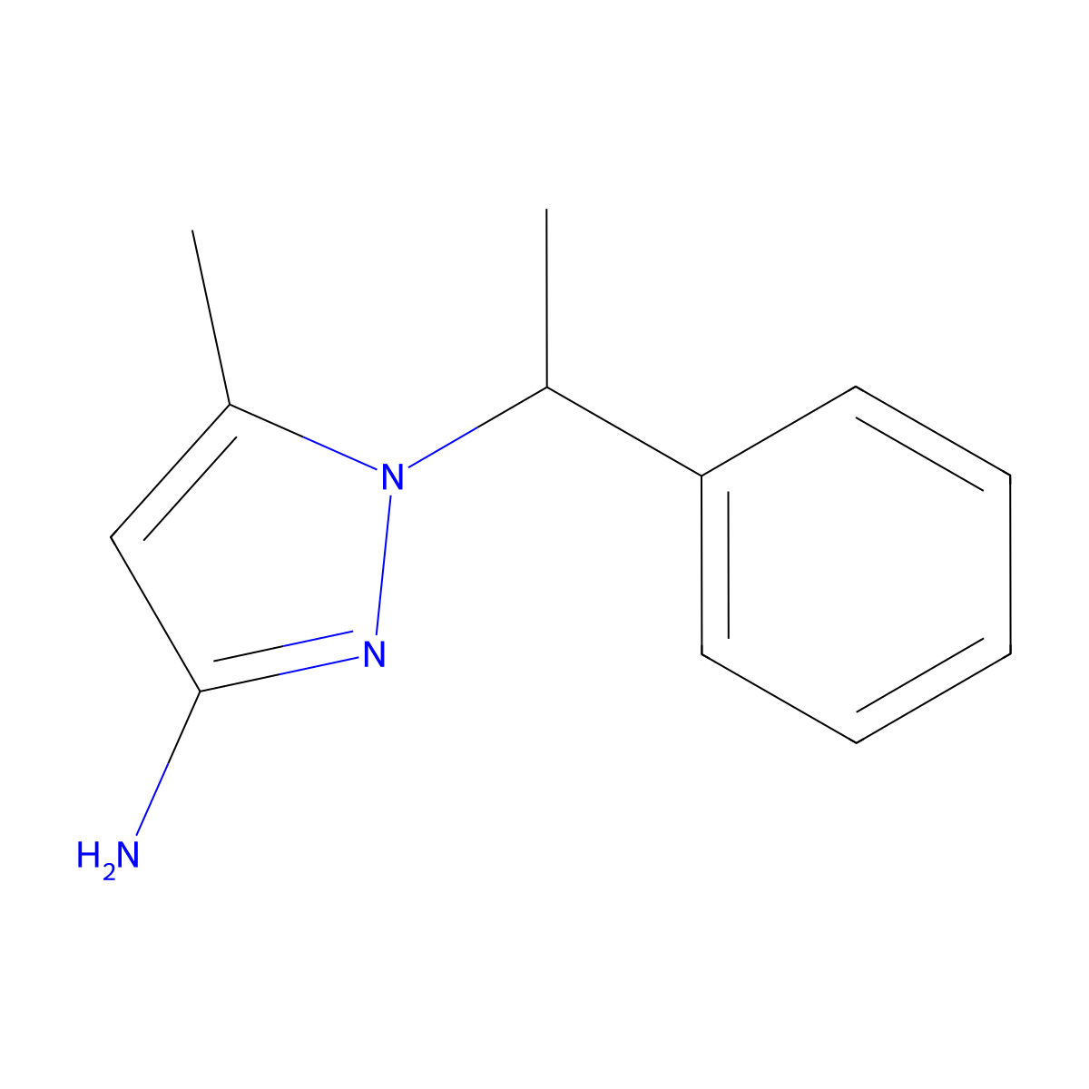 5-Methyl-1-(1-phenylethyl)-1H-pyrazol-3-amine molecular structure, CAS 1240570-52-8