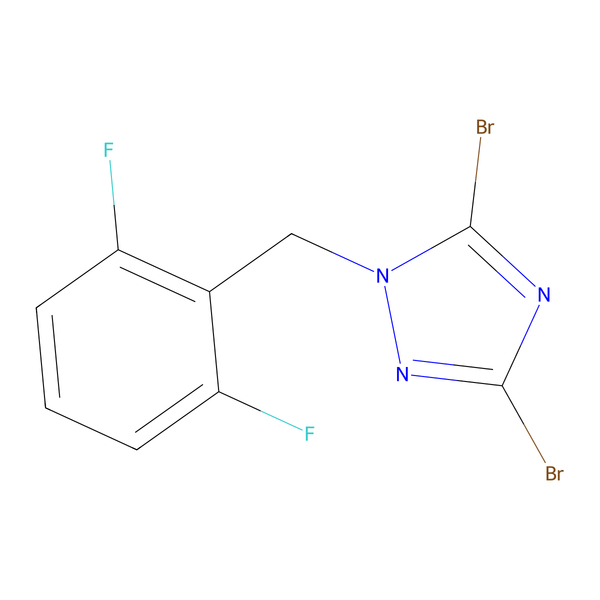 3,5-Dibromo-1-[(2,6-difluorophenyl)methyl]-1H-1,2,4-triazole molecular structure, CAS 1240570-69-7