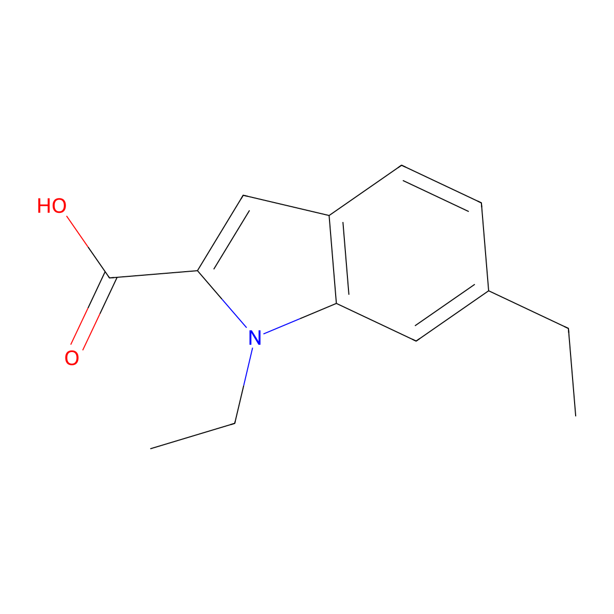 1,6-Diethyl-1H-indole-2-carboxylic acid molecular structure, CAS 1240570-70-0