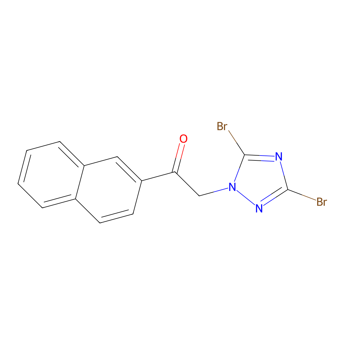 2-(Dibromo-1H-1,2,4-triazol-1-yl)-1-(naphthalen-2-yl)ethan-1-one molecular structure, CAS 1240570-74-4