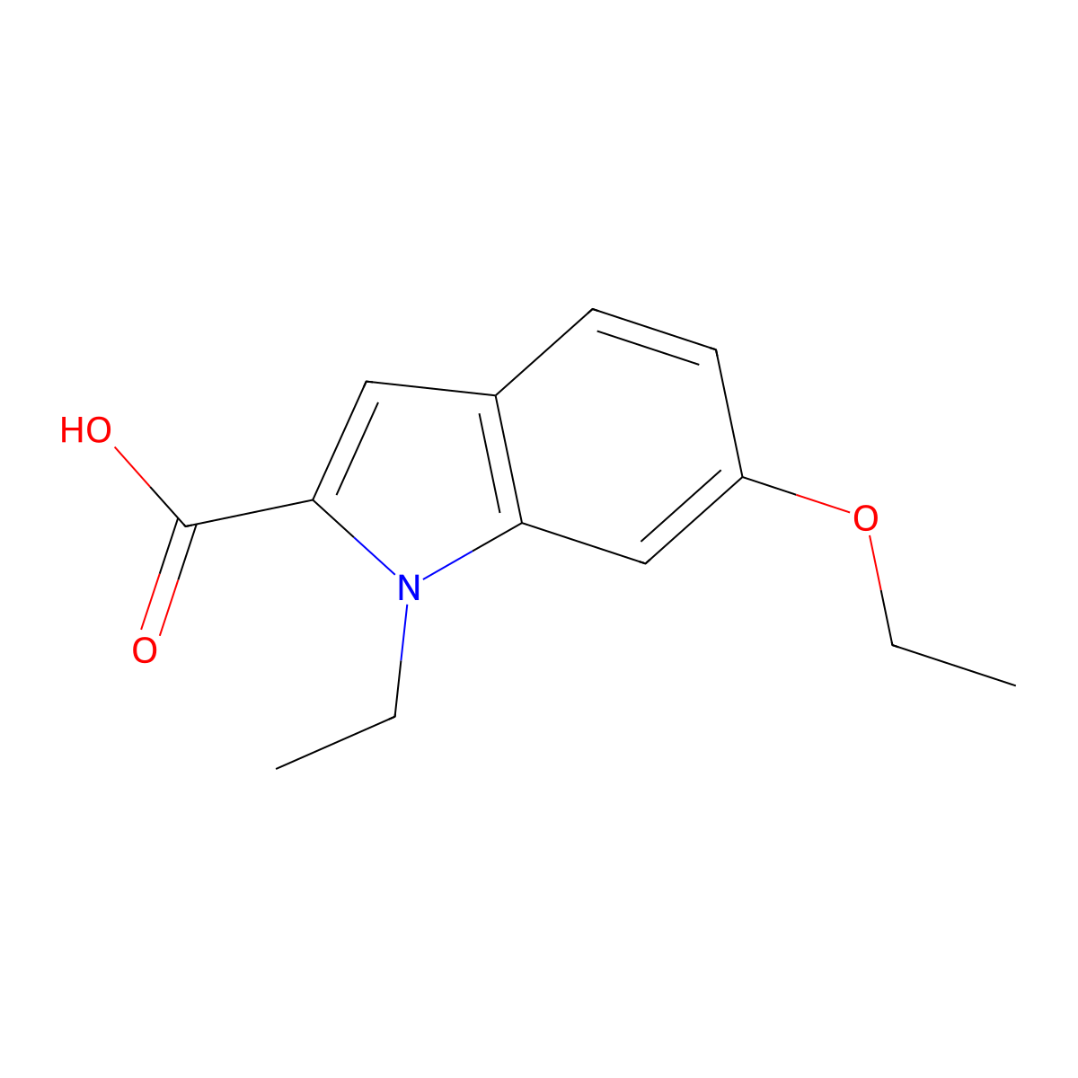 6-Ethoxy-1-ethyl-1H-indole-2-carboxylic acid molecular structure, CAS 1240570-80-2