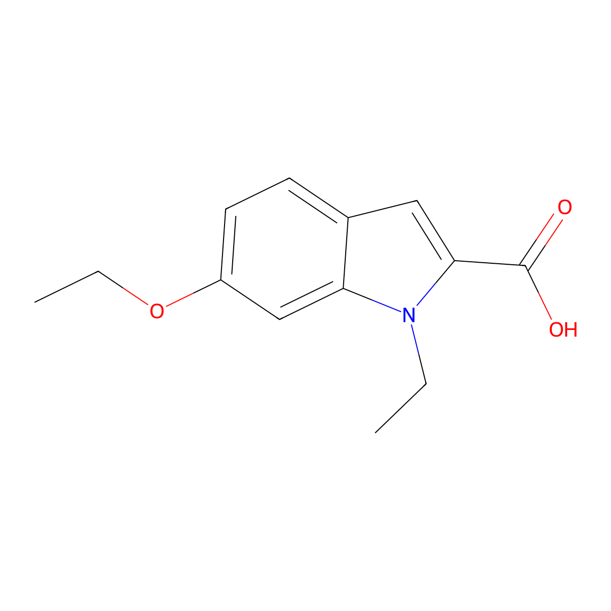 6-Ethoxy-1-ethyl-1H-indole-2-carboxylic acid molecular structure, CAS 1240570-80-2
