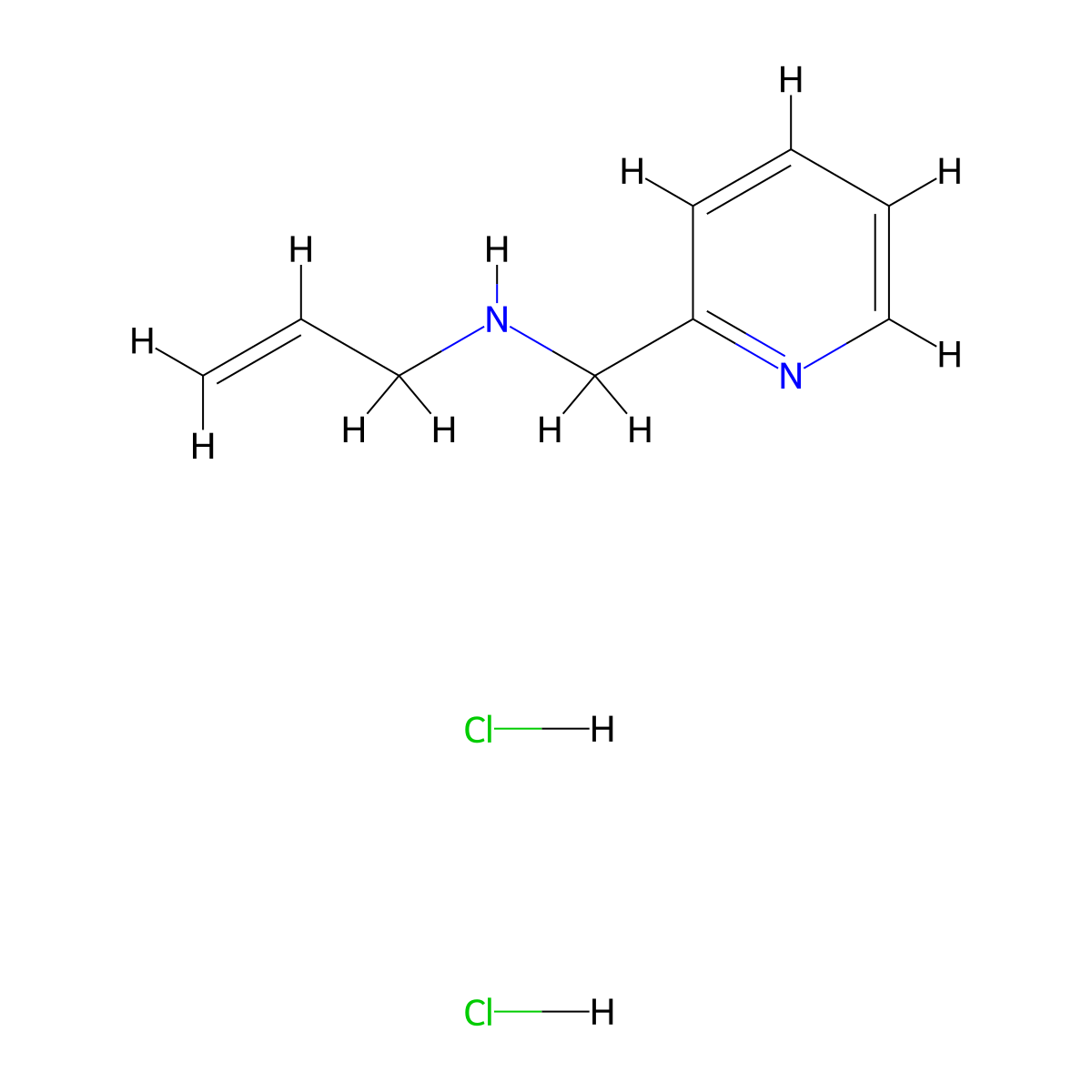 (Prop-2-en-1-yl)(pyridin-2-ylmethyl)amine dihydrochloride molecular structure, CAS 1240570-87-9