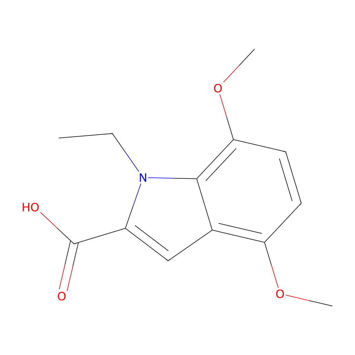 1-Ethyl-4,7-dimethoxy-1H-indole-2-carboxylic acid molecular structure, CAS 1240570-91-5