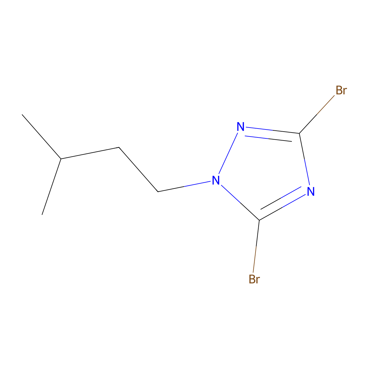 3,5-Dibromo-1-(3-methylbutyl)-1H-1,2,4-triazole molecular structure, CAS 1240571-02-1