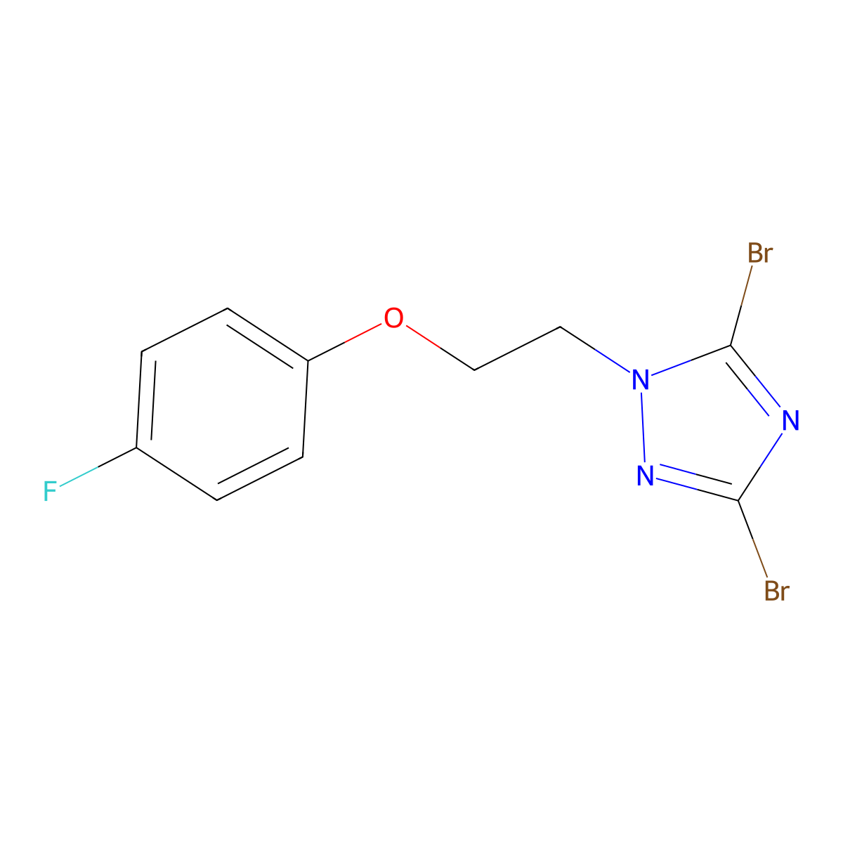 3,5-Dibromo-1-[2-(4-fluorophenoxy)ethyl]-1H-1,2,4-triazole molecular structure, CAS 1240571-04-3