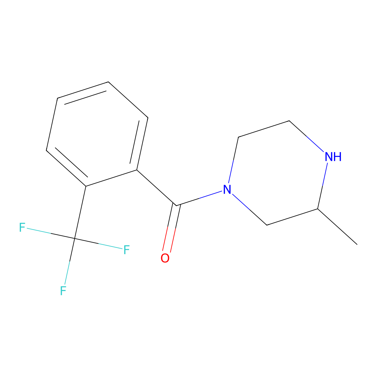 3-Methyl-1-[2-(trifluoromethyl)benzoyl]piperazine molecular structure, CAS 1240571-05-4