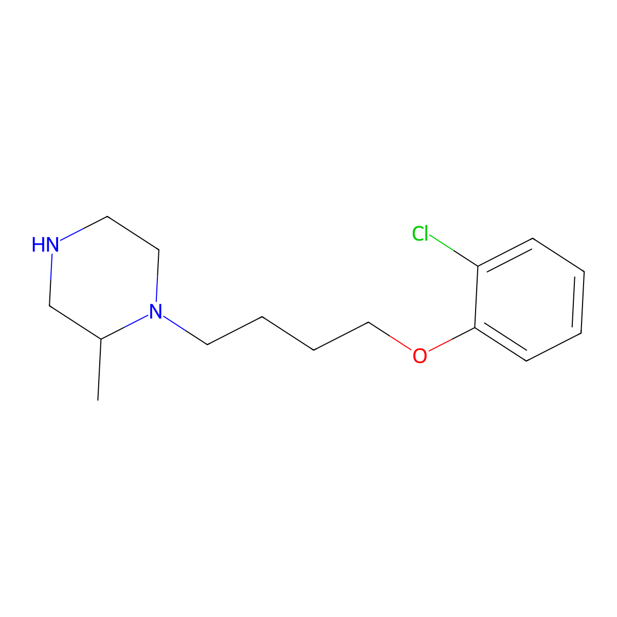 1-[4-(2-Chlorophenoxy)butyl]-2-methylpiperazine molecular structure, CAS 1240571-07-6