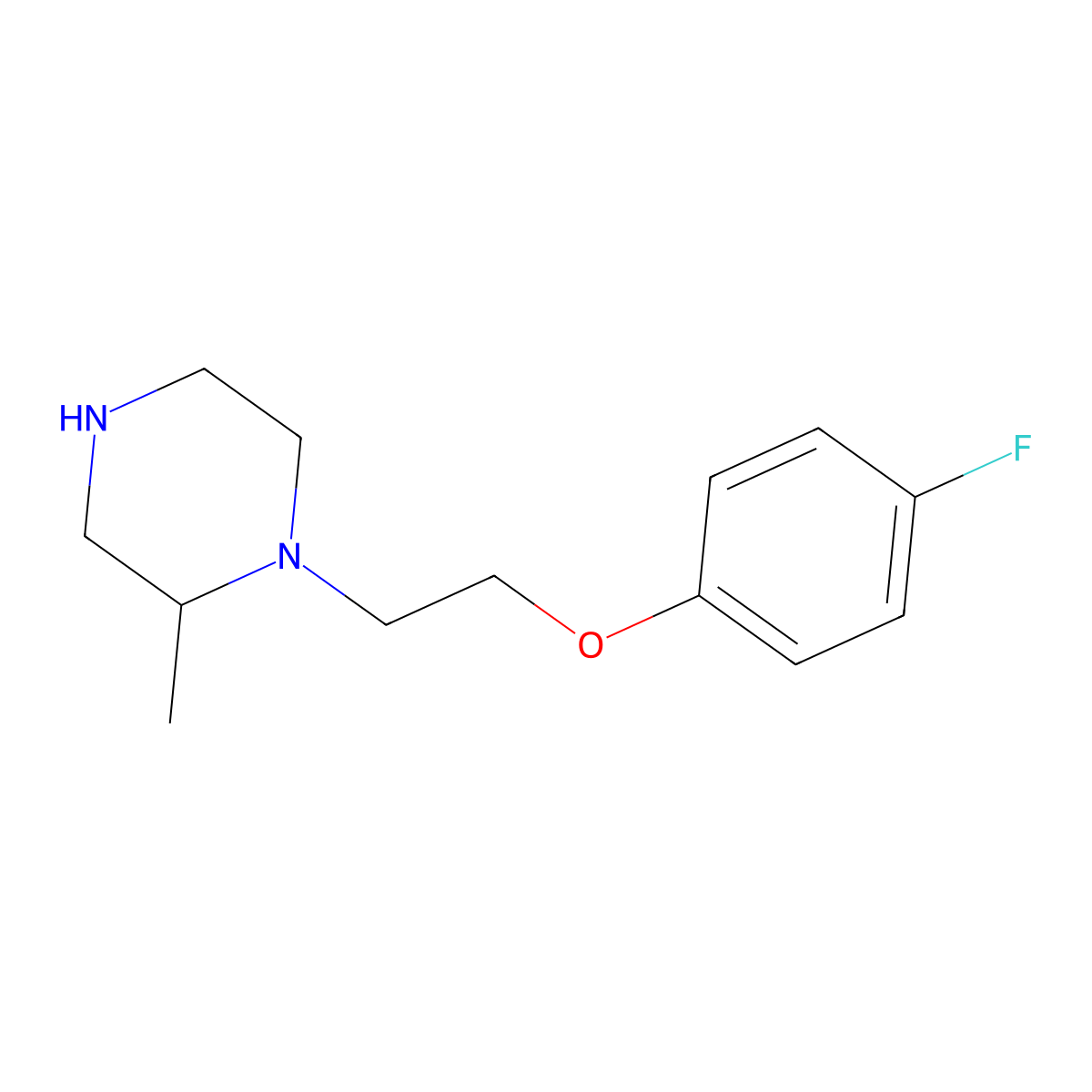 1-[2-(4-Fluorophenoxy)ethyl]-2-methylpiperazine molecular structure, CAS 1240571-12-3