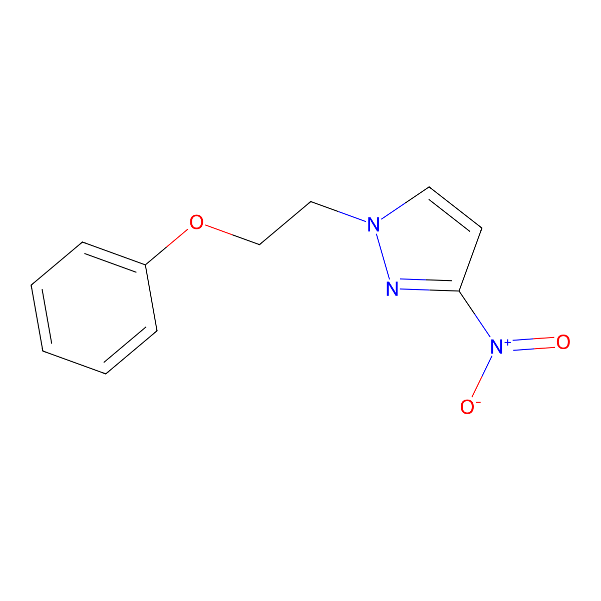 3-Nitro-1-(2-phenoxyethyl)-1H-pyrazole molecular structure, CAS 1240571-17-8