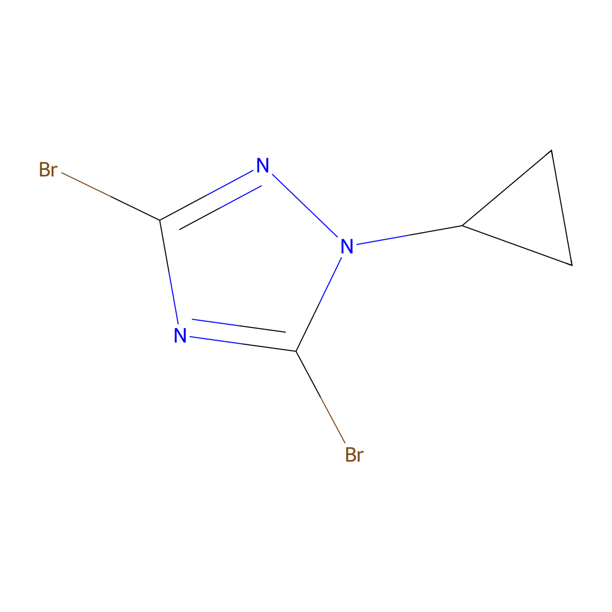 3,5-Dibromo-1-cyclopropyl-1H-1,2,4-triazole molecular structure, CAS 1240571-23-6