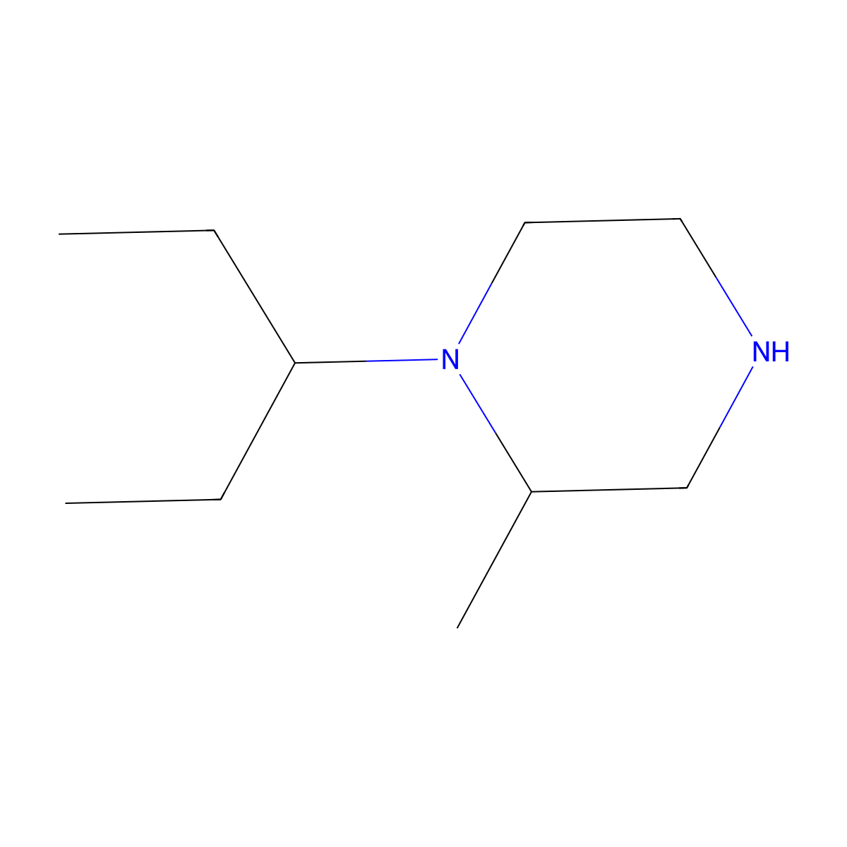 2-Methyl-1-(pentan-3-yl)piperazine molecular structure, CAS 1240571-24-7