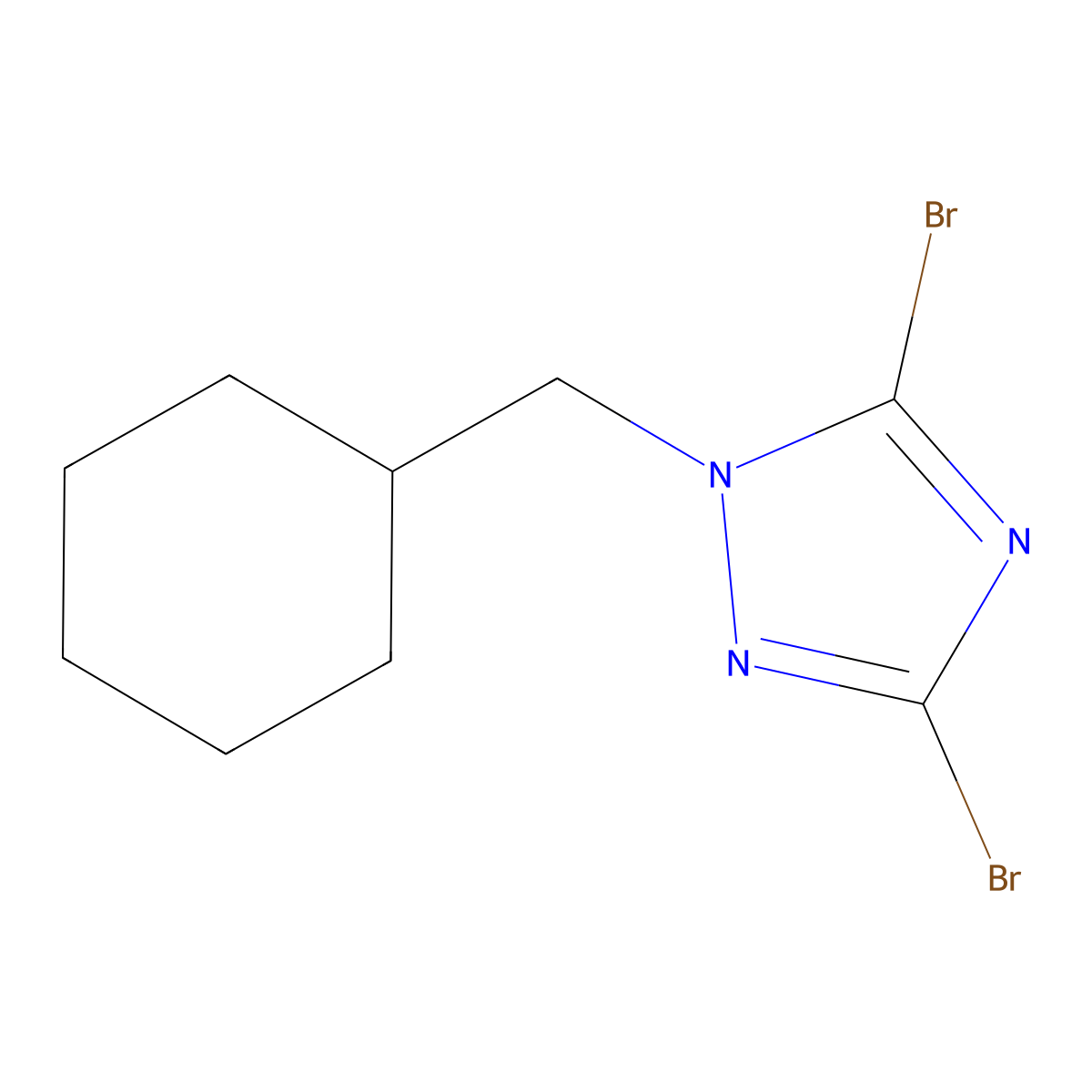3,5-Dibromo-1-(cyclohexylmethyl)-1H-1,2,4-triazole molecular structure, CAS 1240571-25-8