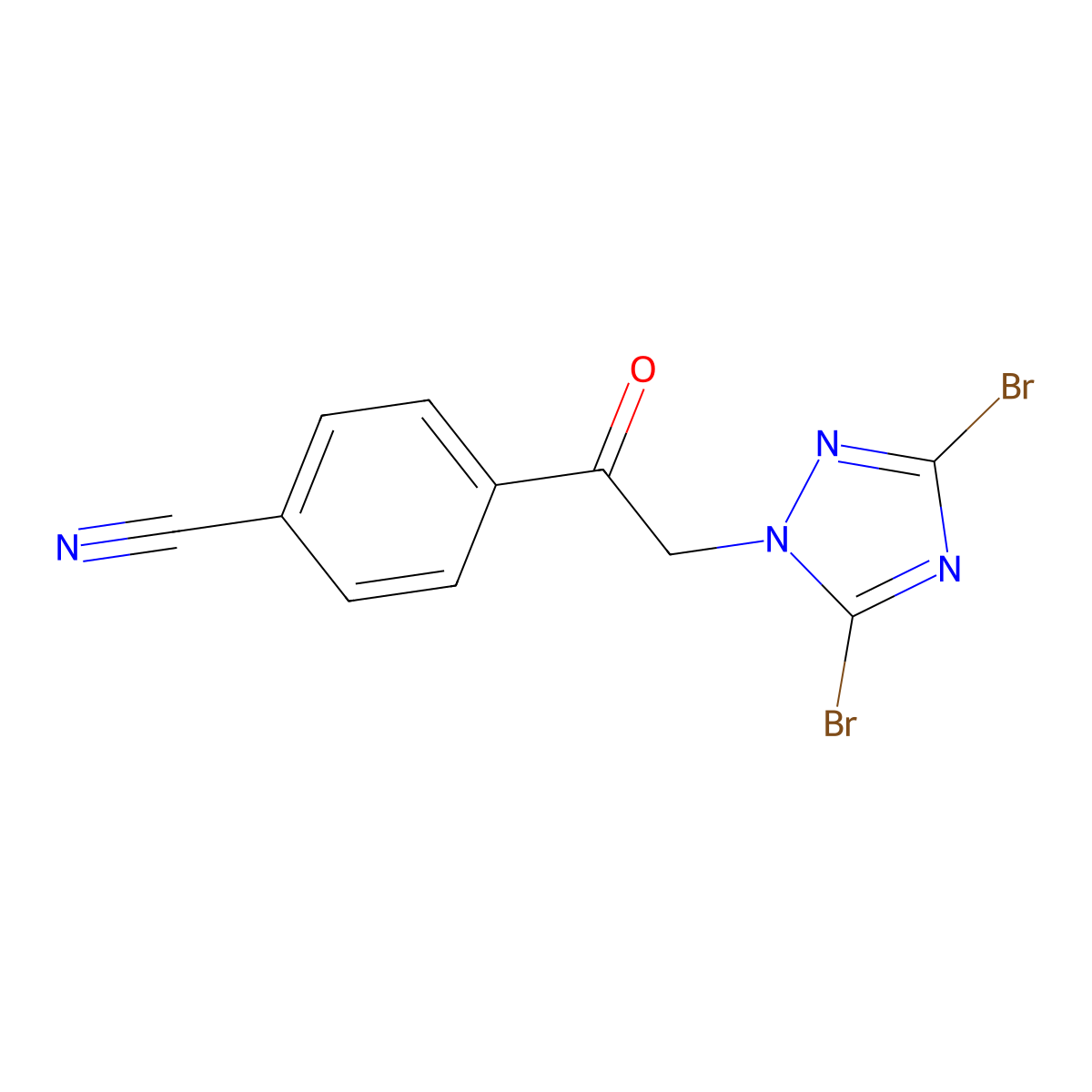 4-[2-(3,5-dibromo-1H-1,2,4-triazol-1-yl)acetyl]benzonitrile molecular structure, CAS 1240571-32-7