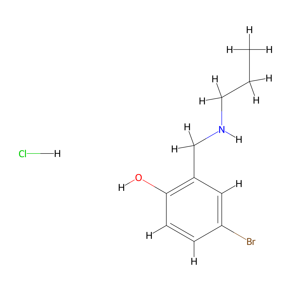 4-Bromo-2-[(propylamino)methyl]phenol hydrochloride molecular structure, CAS 1240571-34-9