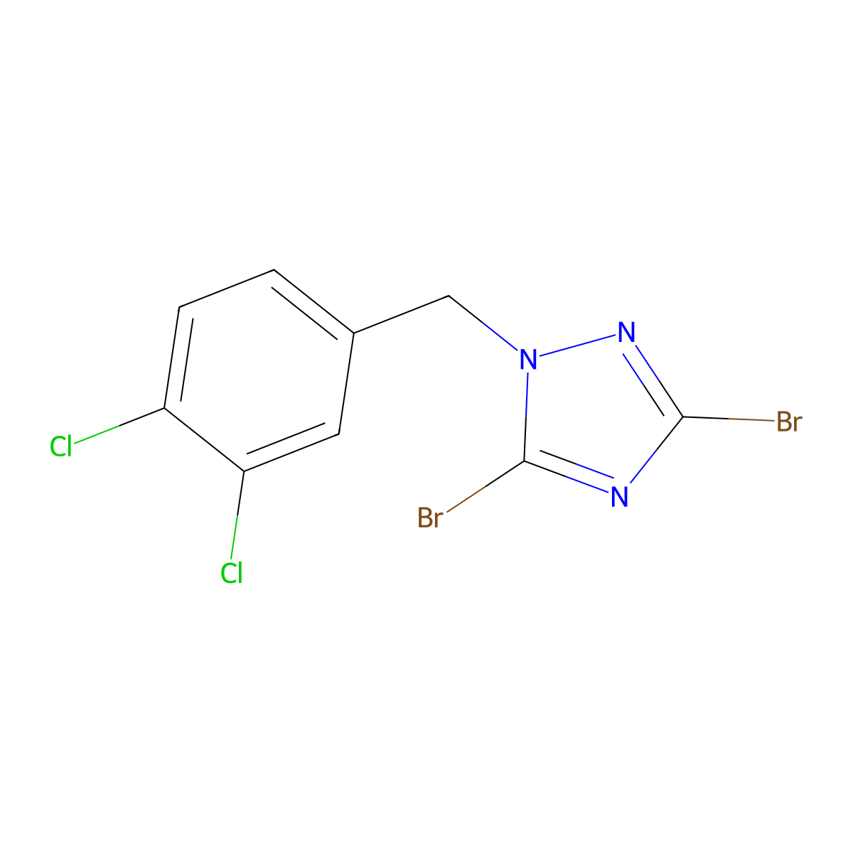 3,5-Dibromo-1-[(3,4-dichlorophenyl)methyl]-1H-1,2,4-triazole molecular structure, CAS 1240571-35-0