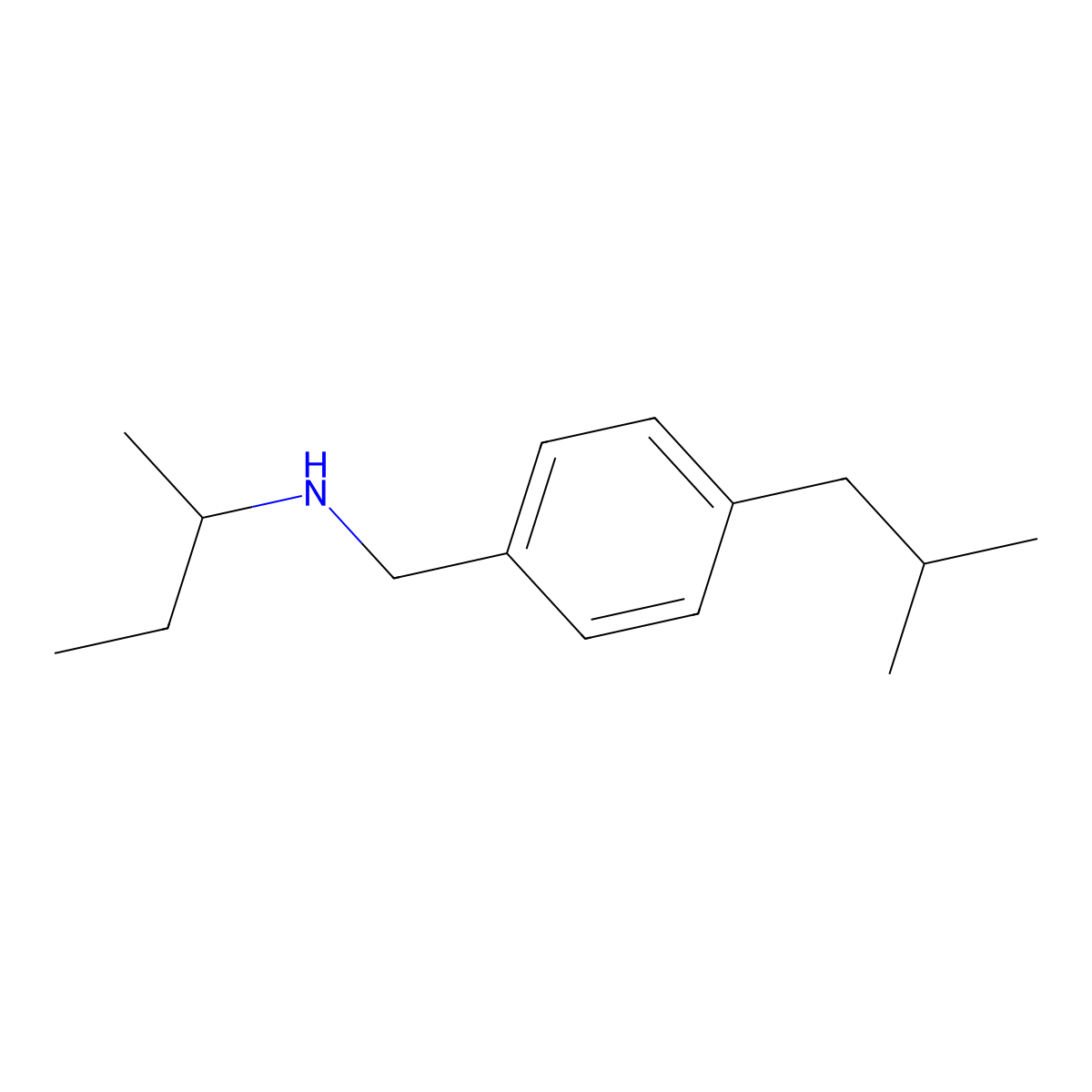(Butan-2-yl)({[4-(2-methylpropyl)phenyl]methyl})amine molecular structure, CAS 1240571-42-9