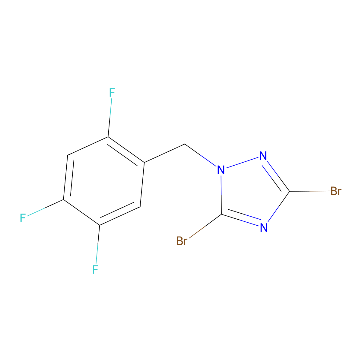 3,5-Dibromo-1-[(2,4,5-trifluorophenyl)methyl]-1H-1,2,4-triazole molecular structure, CAS 1240571-47-4