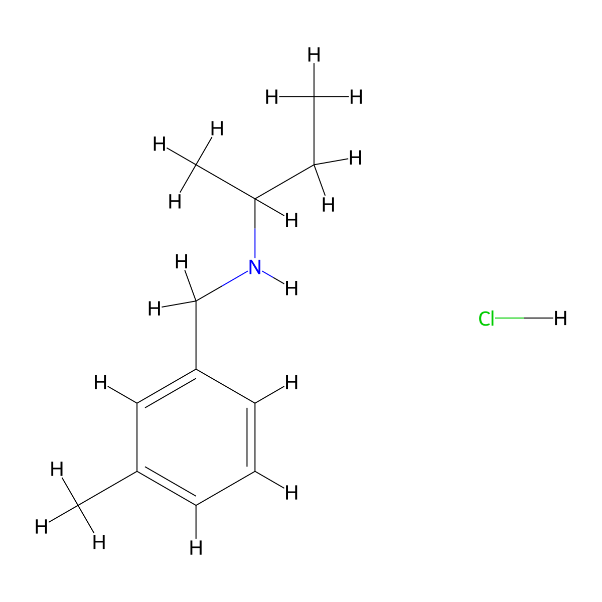 (Butan-2-yl)[(3-methylphenyl)methyl]amine hydrochloride molecular structure, CAS 1240571-49-6