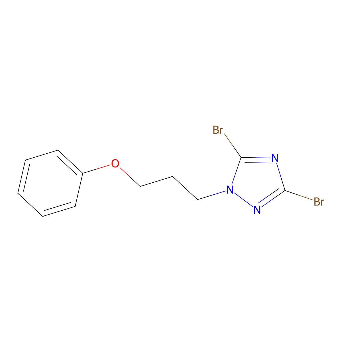 3,5-Dibromo-1-(3-phenoxypropyl)-1H-1,2,4-triazole molecular structure, CAS 1240571-50-9