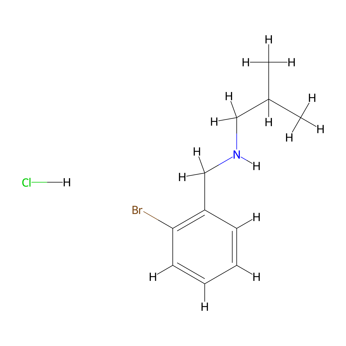 [(2-Bromophenyl)methyl](2-methylpropyl)amine hydrochloride molecular structure, CAS 1240571-57-6