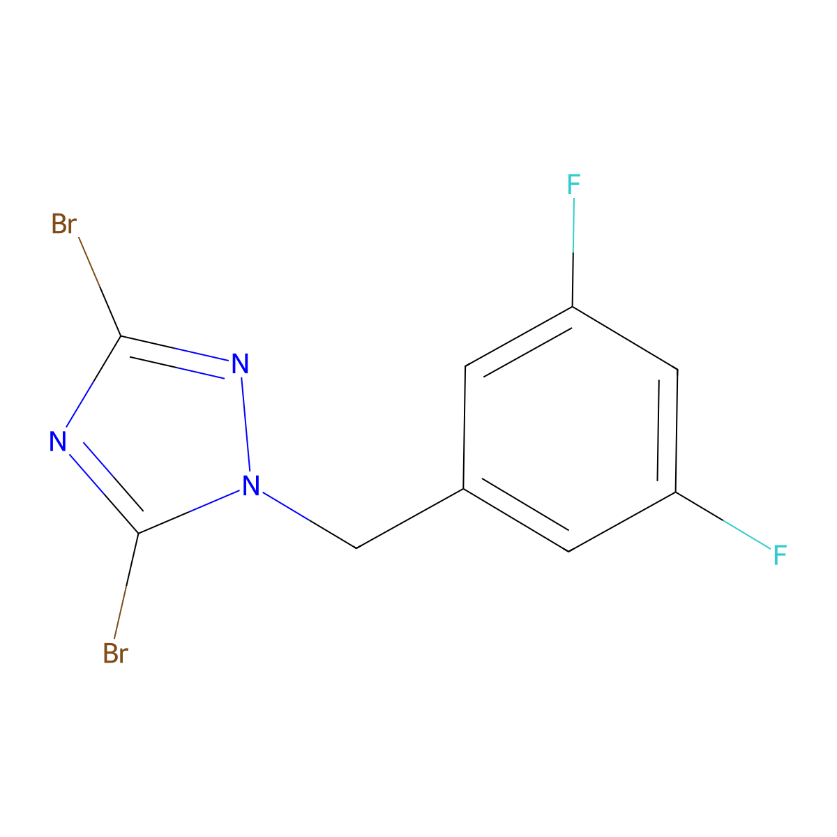 3,5-Dibromo-1-[(3,5-difluorophenyl)methyl]-1H-1,2,4-triazole molecular structure, CAS 1240571-60-1