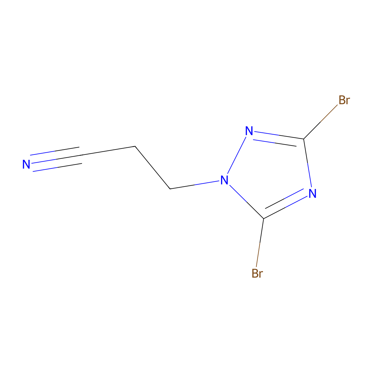3-(3,5-Dibromo-1H-1,2,4-triazol-1-yl)propanenitrile molecular structure, CAS 1240571-65-6