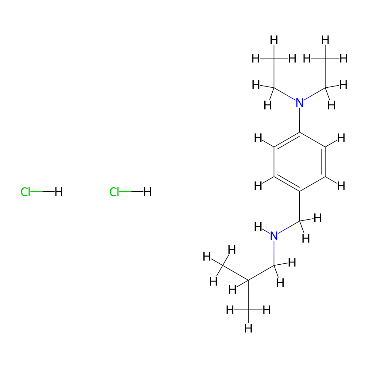N,N-Diethyl-4-{[(2-methylpropyl)amino]methyl}aniline dihydrochloride molecular structure, CAS 1240571-74-7