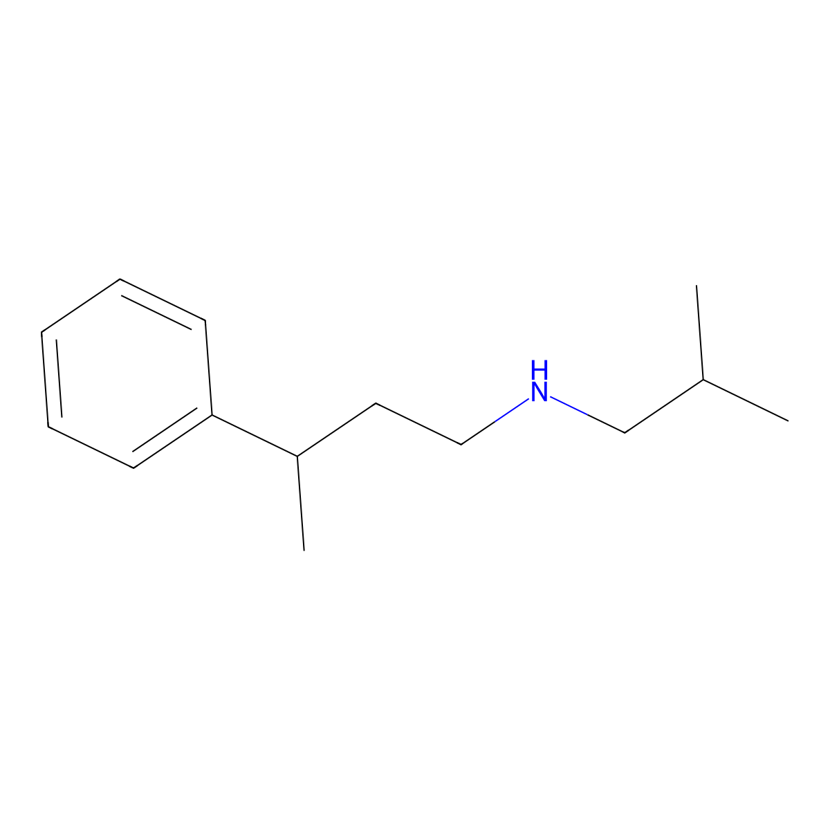 (2-Methylpropyl)(3-phenylbutyl)amine molecular structure, CAS 1240571-81-6