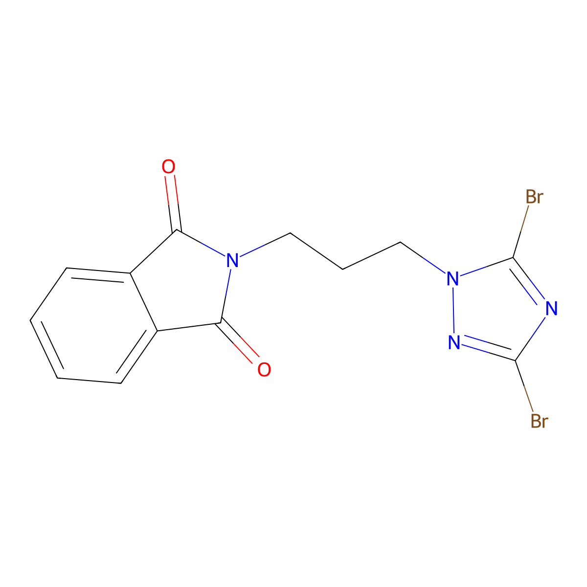 2-(3-(3,5-Dibromo-1H-1,2,4-triazol-1-yl)propyl)isoindoline-1,3-dione molecular structure, CAS 1240571-85-0