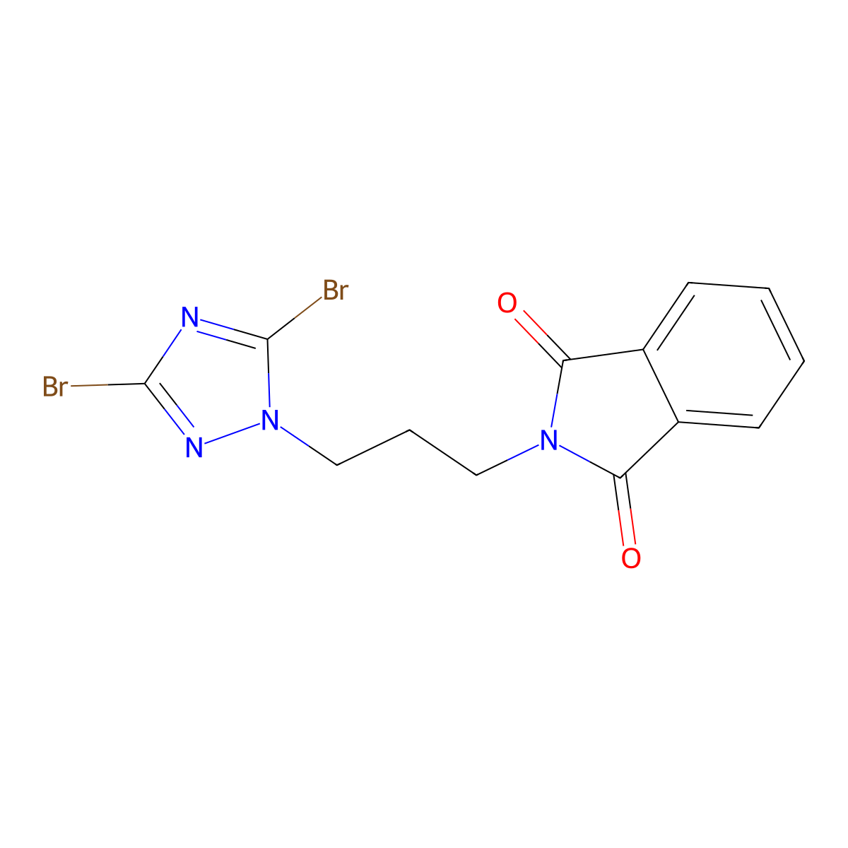 2-(3-(3,5-Dibromo-1H-1,2,4-triazol-1-yl)propyl)isoindoline-1,3-dione molecular structure, CAS 1240571-85-0