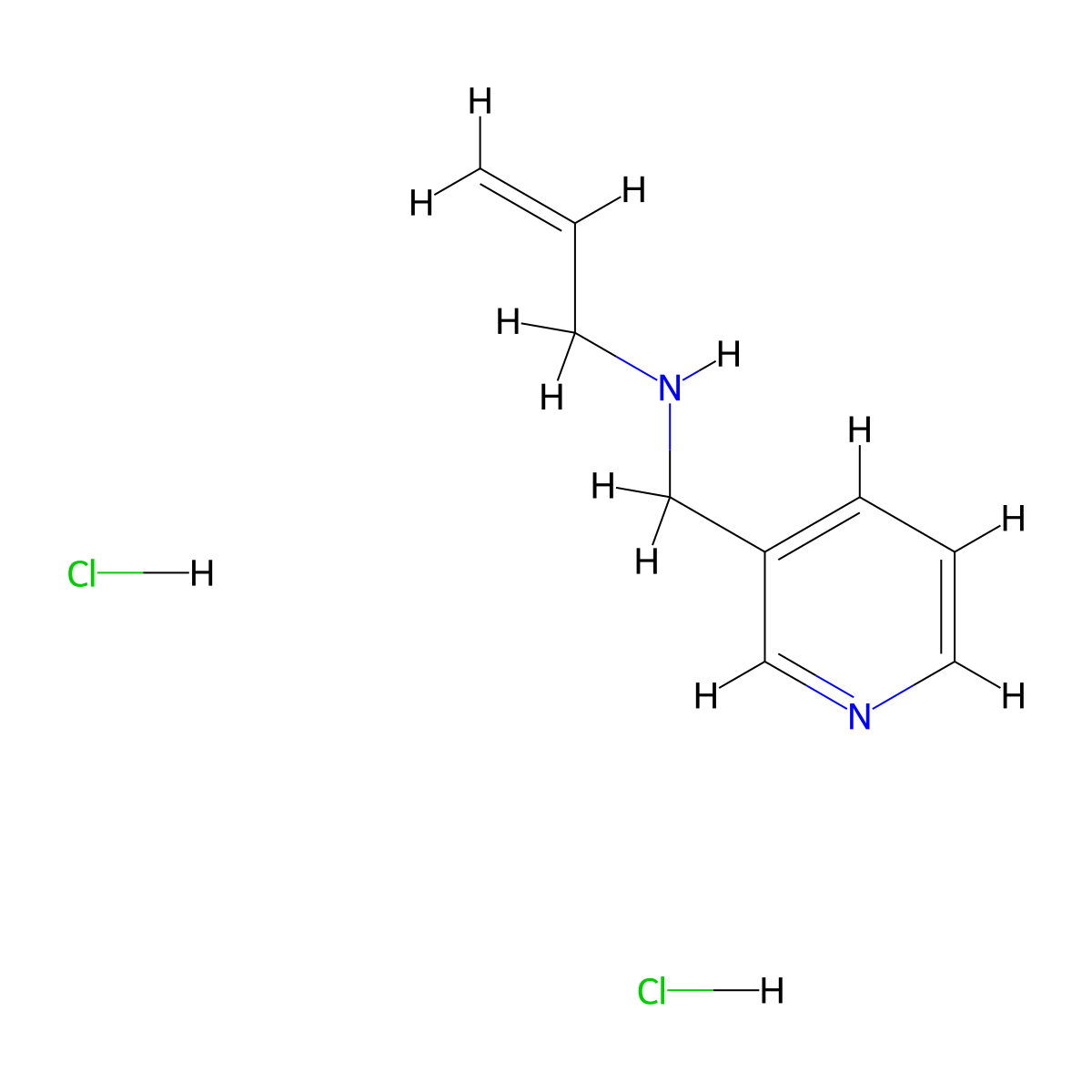 (Prop-2-en-1-yl)(pyridin-3-ylmethyl)amine dihydrochloride molecular structure, CAS 1240572-00-2