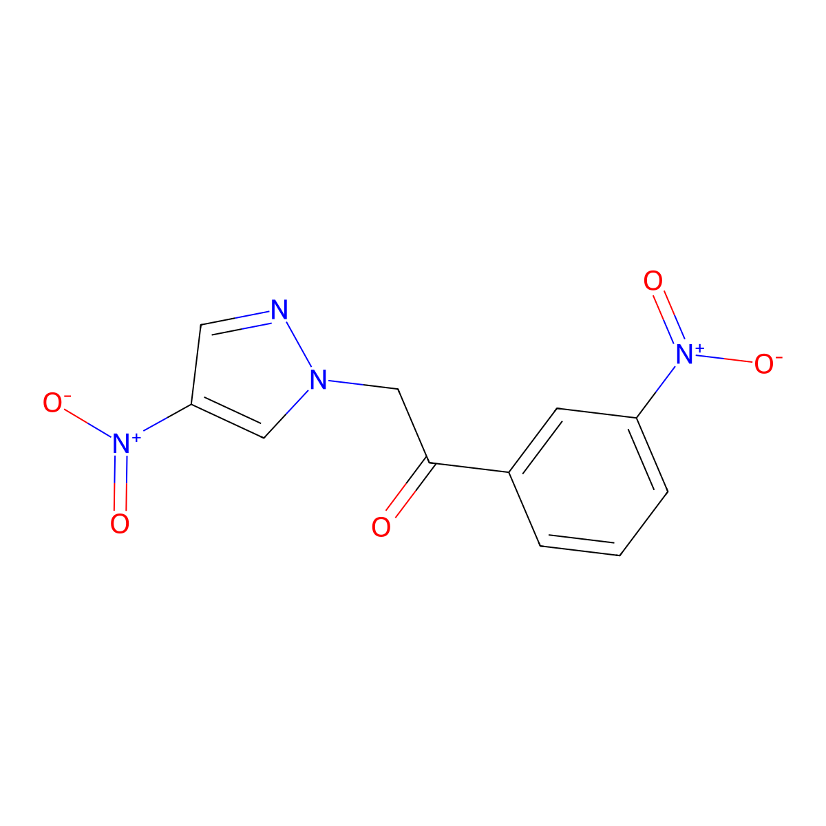 2-(4-Nitro-1H-pyrazol-1-yl)-1-(3-nitrophenyl)ethan-1-one molecular structure, CAS 1240572-03-5