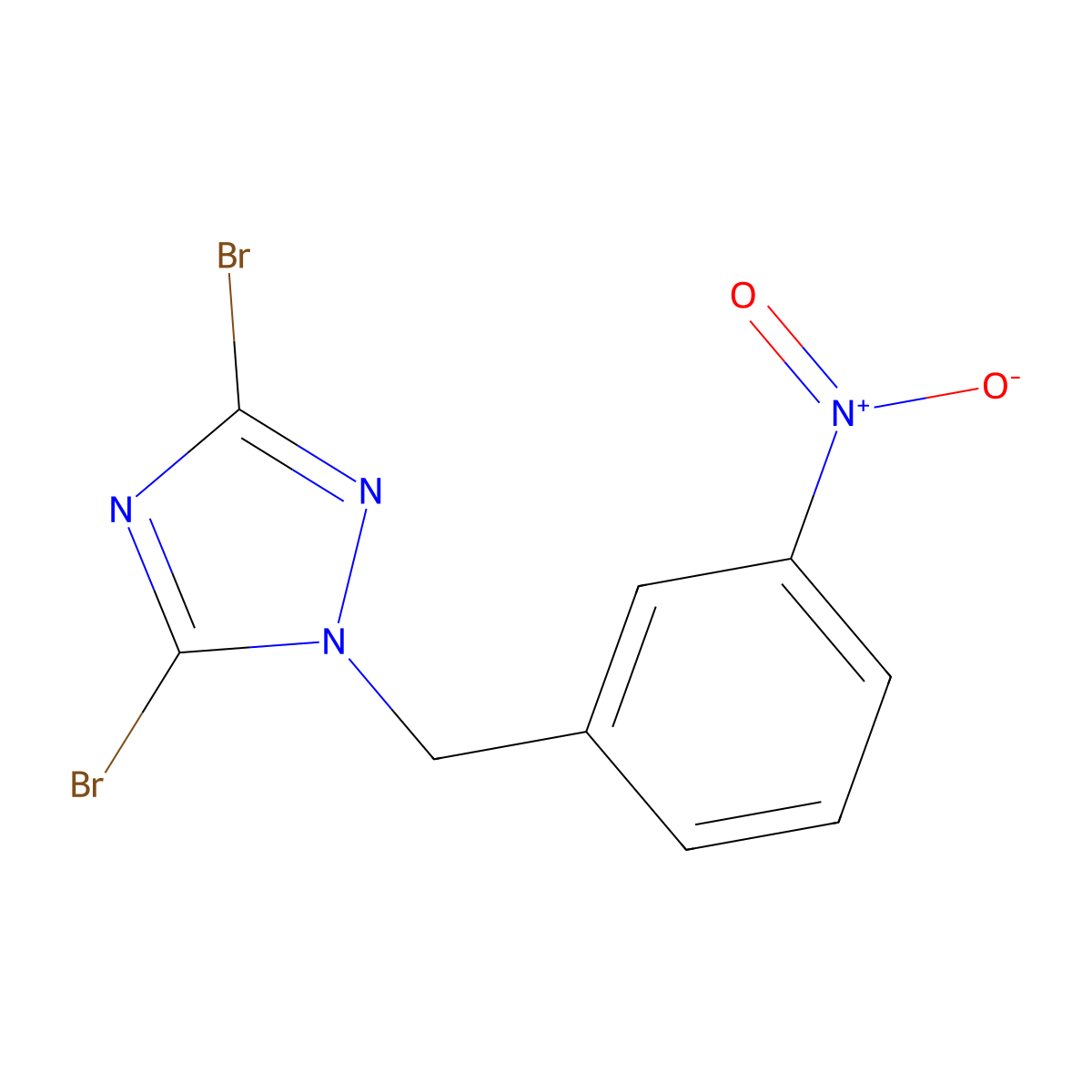 3,5-Dibromo-1-[(3-nitrophenyl)methyl]-1H-1,2,4-triazole molecular structure, CAS 1240572-04-6