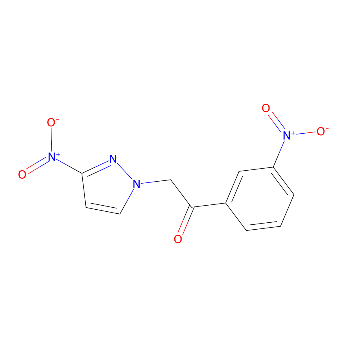 2-(3-Nitro-1H-pyrazol-1-yl)-1-(3-nitrophenyl)ethan-1-one molecular structure, CAS 1240572-06-8