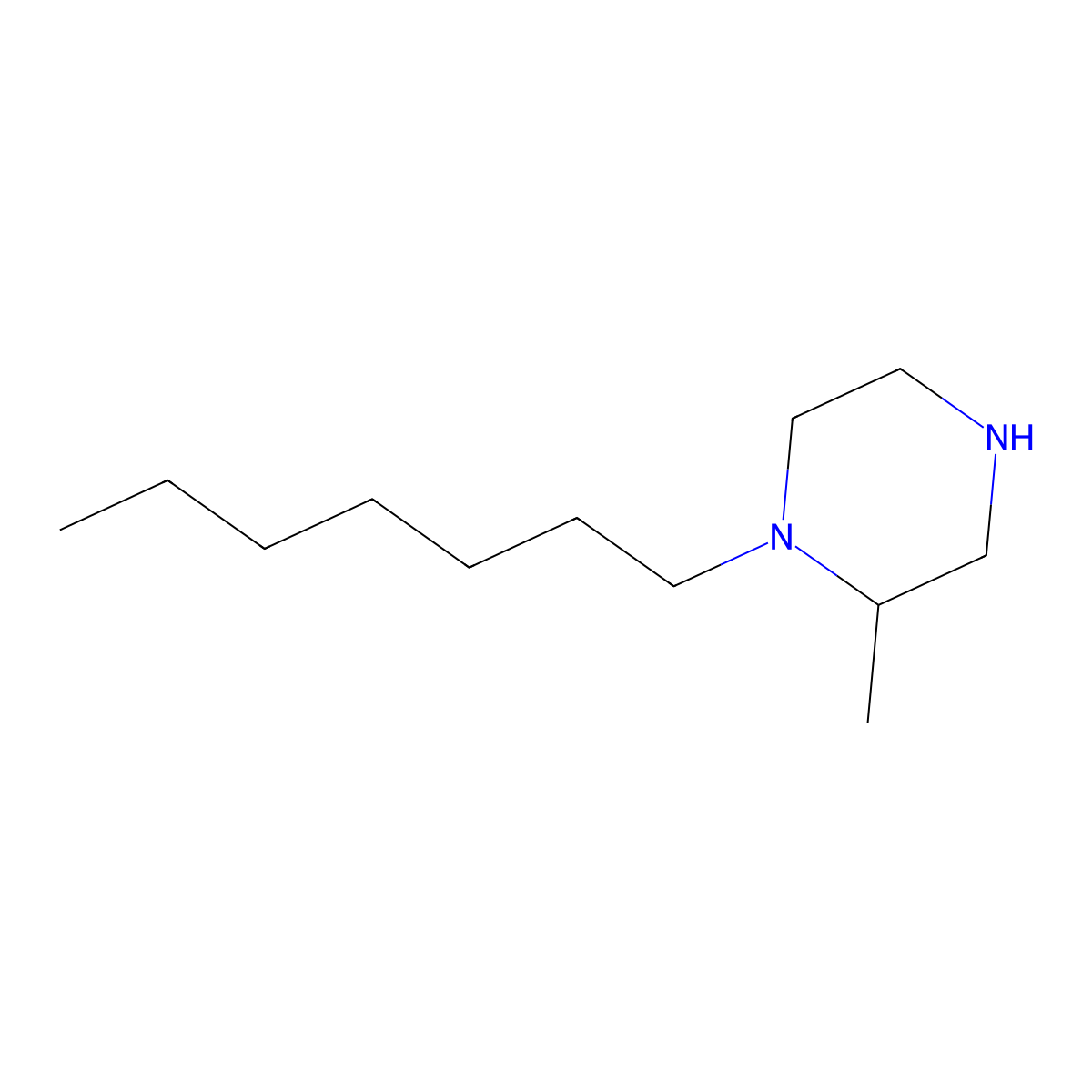 1-Heptyl-2-methylpiperazine molecular structure, CAS 1240572-08-0