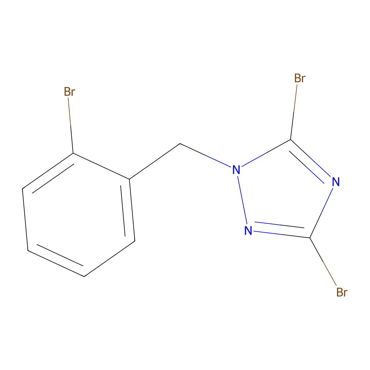 3,5-Dibromo-1-[(2-bromophenyl)methyl]-1H-1,2,4-triazole molecular structure, CAS 1240572-09-1