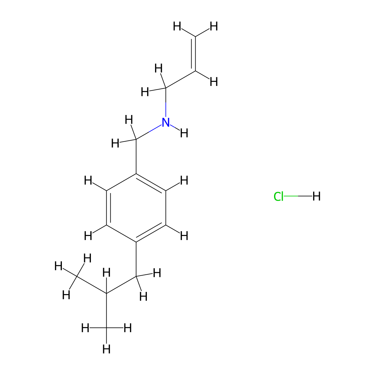 {[4-(2-Methylpropyl)phenyl]methyl}(prop-2-en-1-yl)amine hydrochloride molecular structure, CAS 1240572-10-4