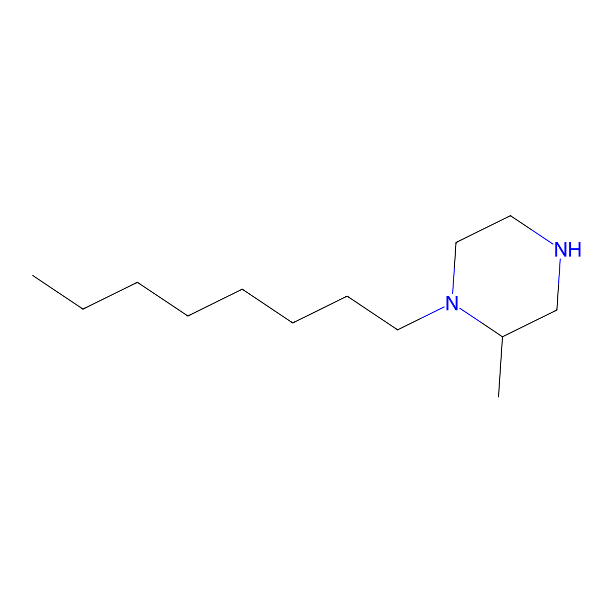 2-Methyl-1-octylpiperazine molecular structure, CAS 1240572-13-7