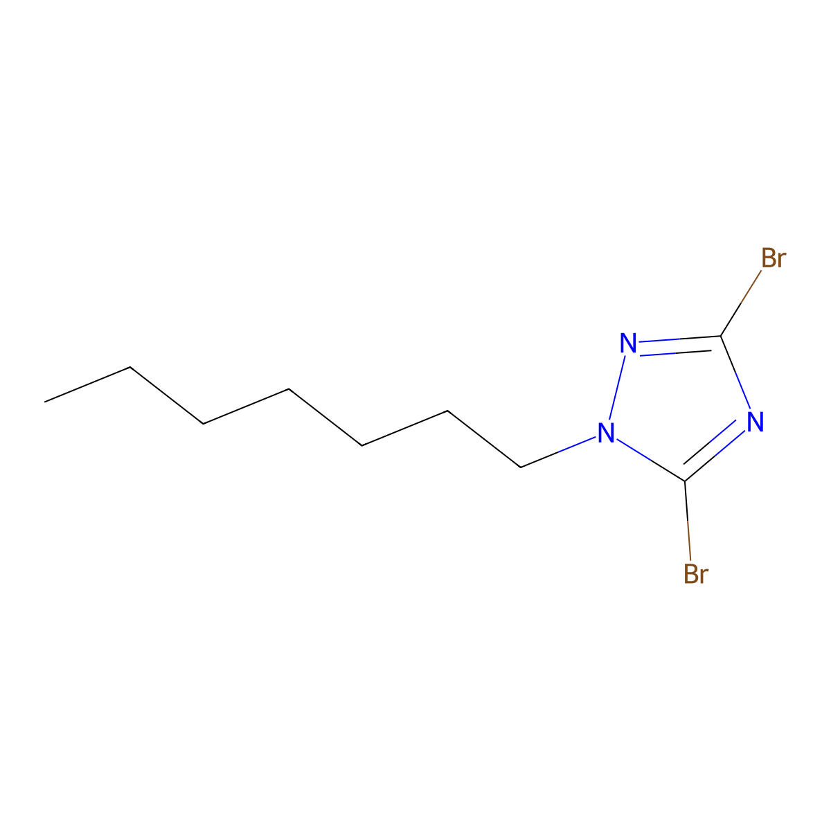 3,5-Dibromo-1-heptyl-1H-1,2,4-triazole molecular structure, CAS 1240572-20-6