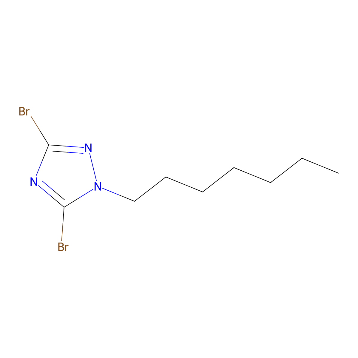 3,5-Dibromo-1-heptyl-1H-1,2,4-triazole molecular structure, CAS 1240572-20-6